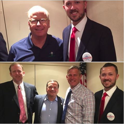 Chris with Danbury Mayor Mark Boughton and others at the Independent Party of CT caucus.